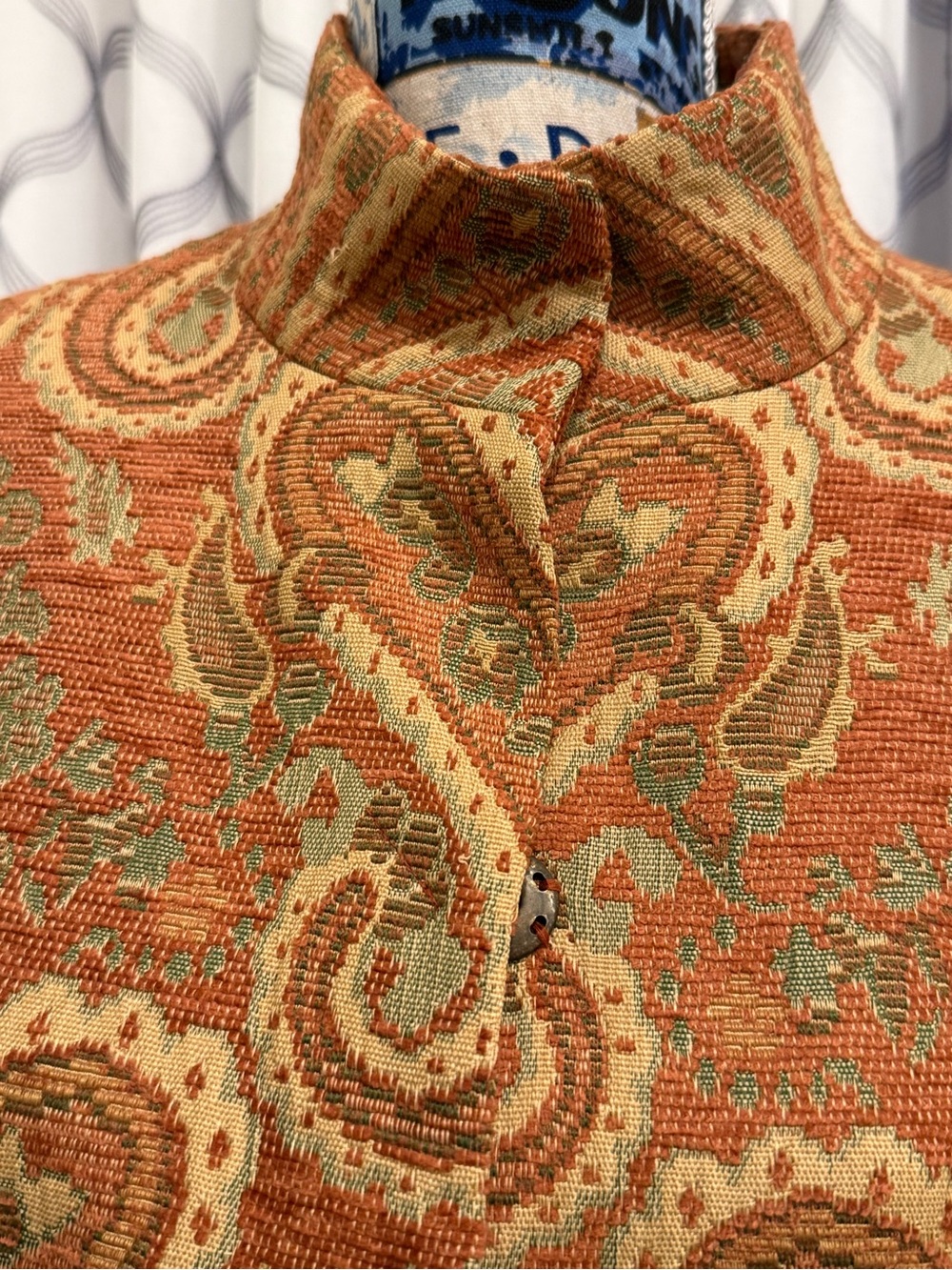 Focus 2000 Rust Multi Color Paisley Long Coat Suit - Picture 4 of 5